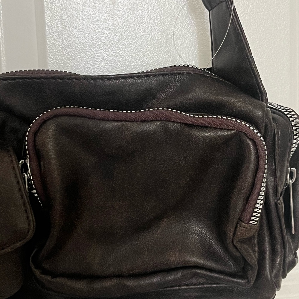 brand new dark brown faux leather shoulder bag - Picture 4 of 6